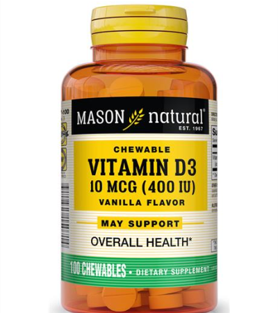 Mason natural Chewable Vitamin D3 10 MCG (400IU)  by 100 chewables