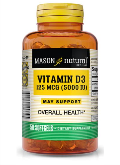 Mason Natural Vitamin D3 125 MCG (5000IU)