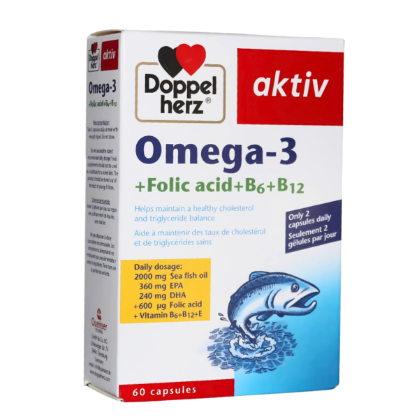 Doppelherz Omega-3 + Folic Acid + B6 + B12 Capsules