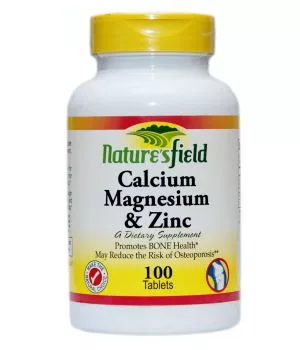 NATURE'S FIELD CALCUIM MAGNESUIM ZINC TABLETS BY 100 TABLETS
