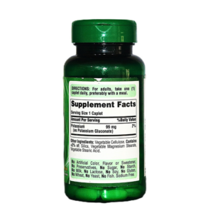Puritan’s Pride Potassium 99mg 100 Caplets - Image 2