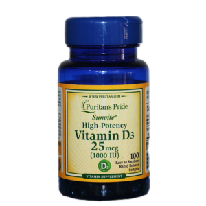 Puritan’s Pride Sunvite TM High-Potency Vitamin D3 25mcg (1000 IU)