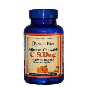Puritan’s Pride Delicious Chewable C-500mg with Wild Rose Hips