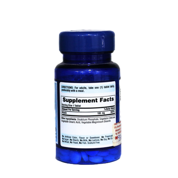 Puritan’s Pride Niacin 100mg 100 Coated Tablets