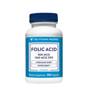 The Vitamin Shoppe Folic Acid 800mcg 1360mcg DFE 100 Capsules