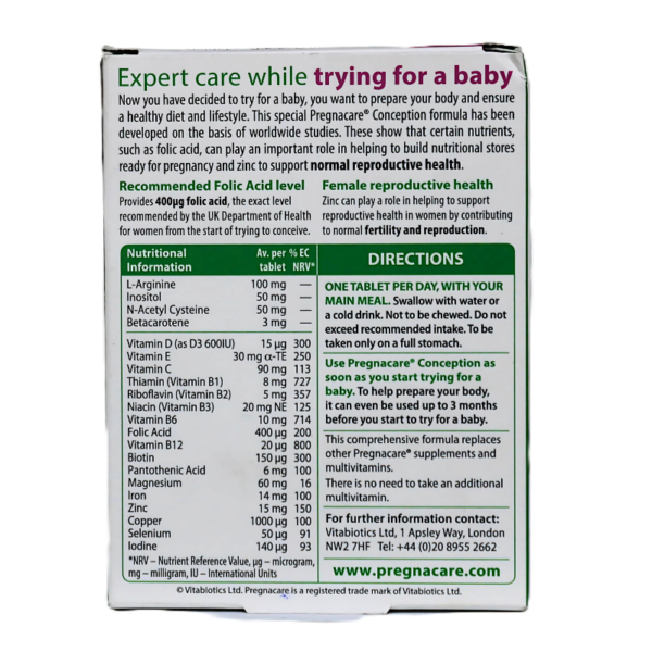 Vitabiotics Pregnacare® Conception 30 Once-A-Day Tablets