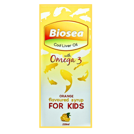 Biosea Cod Liver Oil with Omega 3 Orange Flavored Syrup for Kids 120ml