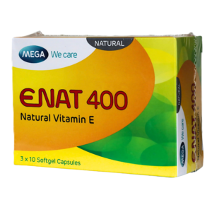 Mega NAT 400 Natural Vitamin E 3x 10 Softgel Capsules